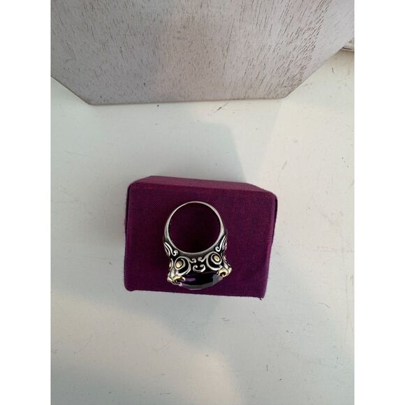 John Hardy Sterling and 18 k Amethyst Ring size 6.5   Gorgeous!! WOW ! - Picture 8 of 8